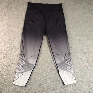 Victoria Secret PINK Leggings Large Gray Joggers Pants Logo Yoga Workout Stretch